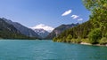 Lake plansee in austrian alps, tyrol, austria