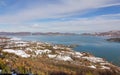 Lake Plastiras winter view, Thessaly, Greece Royalty Free Stock Photo