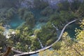 Lake plitvice boardwalks from above Royalty Free Stock Photo