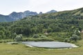 Lake Poscensko and mountÃÂ°in Vojnik in the back, central Montenegro