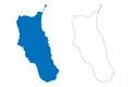 Lake Poso Republic of Indonesia, Sulawesi map vector illustration, scribble sketch Danau Poso map