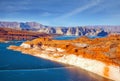 Lake Powell of artificial origin Royalty Free Stock Photo