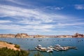 Lake Powell, boating and the marina on a beautiful day Royalty Free Stock Photo