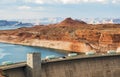 Lake Powell Dam in a sunny afternoon- Glen Canyon, Page Royalty Free Stock Photo