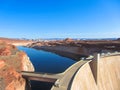 Lake Powell and Glen Canyon Dam in the Desert of Arizona,United States Royalty Free Stock Photo