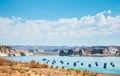 Lake Powell and Glen Canyon Dam in the Glen Canyon National Recreation Arizona and Utah Royalty Free Stock Photo