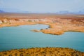 Lake Powell overlook. Morred boats, blue water, and red rocks, Utah Royalty Free Stock Photo