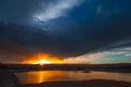 Lake Powell at Sunset Utah Landscape Royalty Free Stock Photo