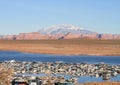 Arizona, Page: Lake Powell - Wahweap Marina and Navajo Mountain Royalty Free Stock Photo