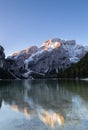Lake Prags, South Tyrol Royalty Free Stock Photo