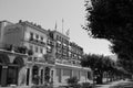 The lake promenade in front of the luxury hotel Des Trois Couronnes in Vevey City