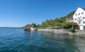 Lake promenade on Lake Constance in Meersburg. Baden Wuerttemberg