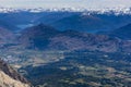 Lake puelo with snow on peaks