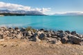 Lake Pukaki in Mount Cook National Park, New Zealand Royalty Free Stock Photo