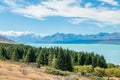 Lake Pukaki and Mount Cook i in New Zealand Royalty Free Stock Photo