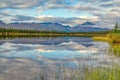 Lake reflection along the Denali Highway in Alaska Royalty Free Stock Photo