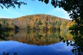 Lake reflection in Autumn atop a Vermont Mountain