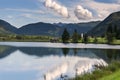 Lake Reflections near Sankt Ulrich am Pillersee, Austria Royalty Free Stock Photo