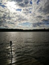 Lake relax summer sky clouds Royalty Free Stock Photo