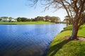 Lake in residential district, Florida, USA