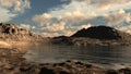 Lake on a rocky desert Royalty Free Stock Photo