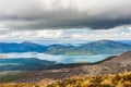 Lake Rotoaira seen from Tongariro volcano in the New Zealand