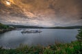 Lake Rursee in the Eifel nature park in western Germany Royalty Free Stock Photo