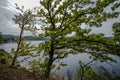 Lake Rursee in the Eifel nature park in western Germany Royalty Free Stock Photo