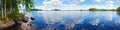 Lake Rutajarvi summer panorama (Finland). Royalty Free Stock Photo