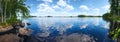 Lake Rutajarvi summer panorama (Finland). Royalty Free Stock Photo