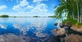 Lake Rutajarvi summer panorama (Finland). Royalty Free Stock Photo