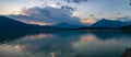 Lake Santa Croce is a natural lake whose basin was artificially expanded in the 1930s located in the province of Belluno,