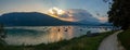 Lake Santa Croce is a natural lake whose basin was artificially expanded in the 1930s located in the province of Belluno,