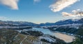 Lake Santa Giustina, Trentino Alto Adige, italy, Winter landsdcape of the lake