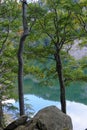 Lake Santo, Lago Santo. Nature reflects on the surface of the lake. National park Appennino Tosco-Emiliano. Lagdei, Emilia-Romagna