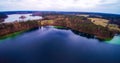 Lake scenery aerial Lithuania