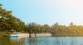 Lake scenery in natural parks, landscape