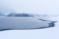 Lake Schliersee in Bavaria, Germany, in winter