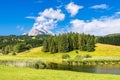 Lake Schmalensee near Mittenwald in Bavaria, Germany Royalty Free Stock Photo