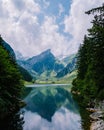 Lake Seealpsee near Appenzell in swiss Alps, Ebenalp, Switzerland Royalty Free Stock Photo