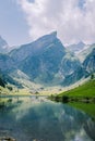 Lake Seealpsee near Appenzell in swiss Alps, Ebenalp, Switzerland Royalty Free Stock Photo