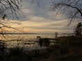 Sunset over Lake Seminole in Georgia Royalty Free Stock Photo