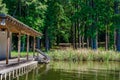 Lake shore boat house Royalty Free Stock Photo