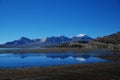 Lake shore and mountain ridge