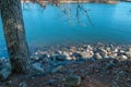 Lake shore with rocks