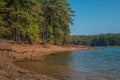 Lake shoreline in drought conditions Royalty Free Stock Photo