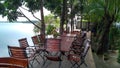 Lake side view restaurant jagarawa Royalty Free Stock Photo