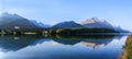 Lake Sils and the Chaste island in the morning with reflection