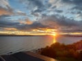 Lake sky clouds dawn dusk sunset sunrise sunlight