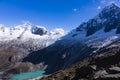 A lake and snow caped mountains in Huascaran National Park Royalty Free Stock Photo